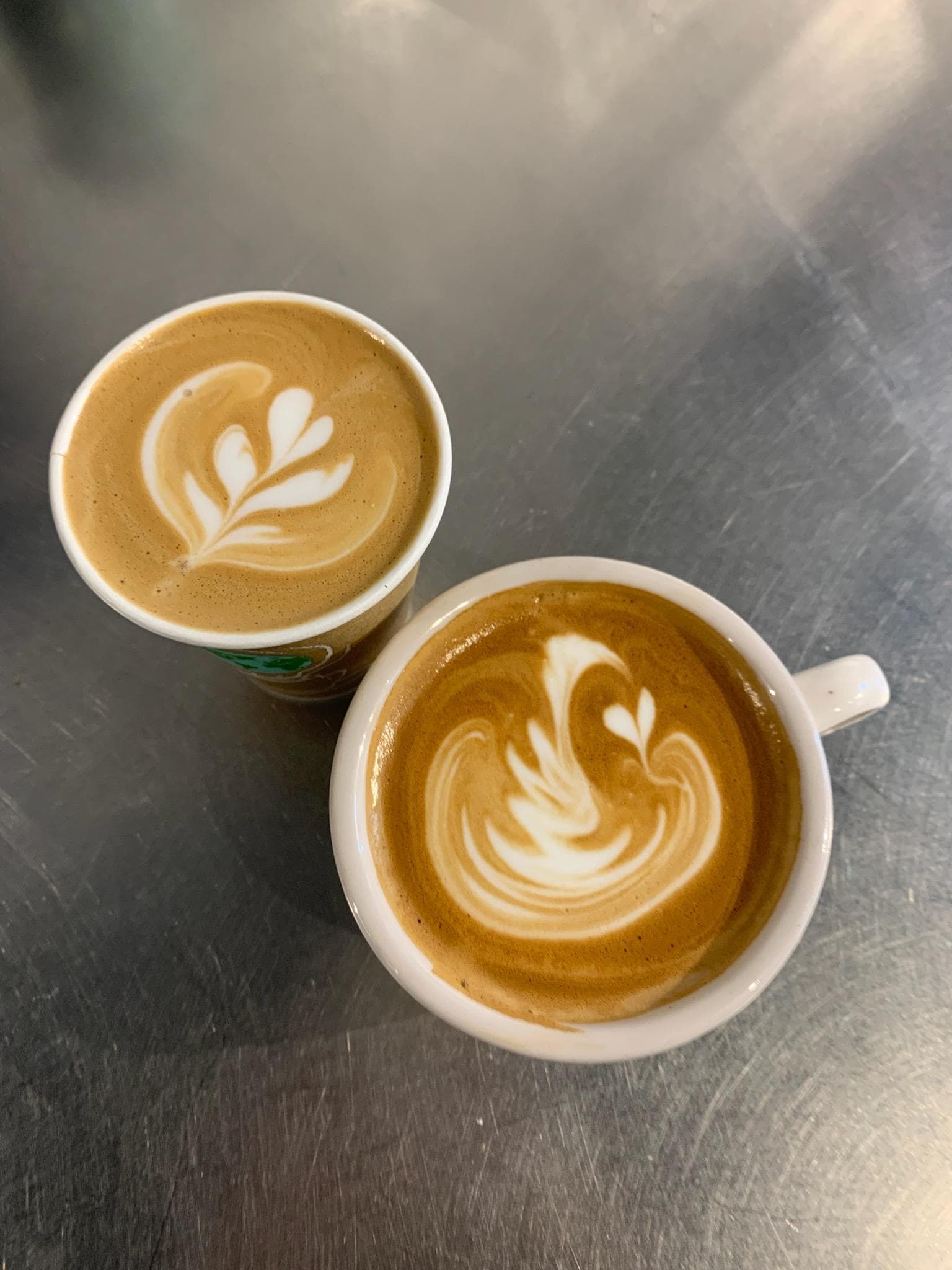 Latte art coffee